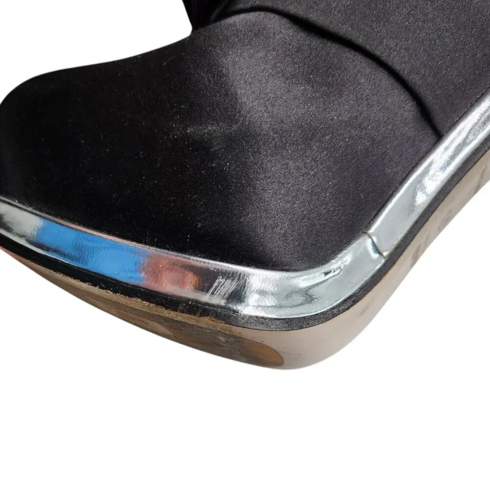 Archival MIU MIU Runway 2012 Club Shoes Bow Front Platform Booties 37.5 7.5 VTG